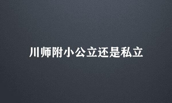 川师附小公立还是私立