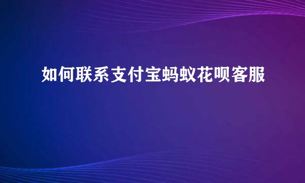 如何联系支付宝蚂蚁花呗客服