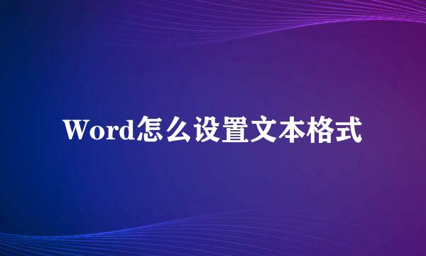Word怎么设置文本格式
