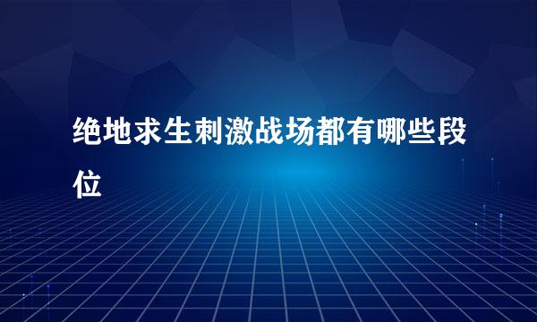 绝地求生刺激战场都有哪些段位