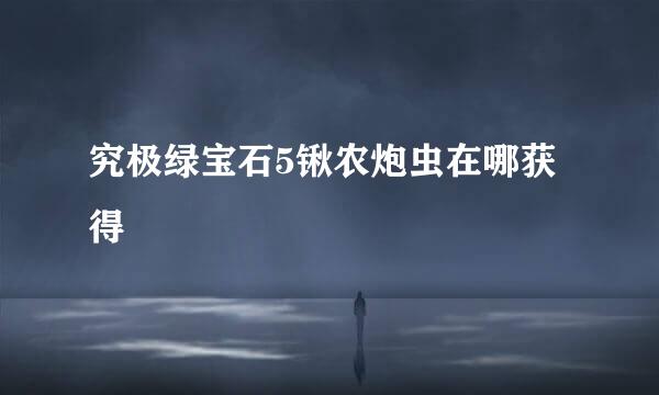 究极绿宝石5锹农炮虫在哪获得