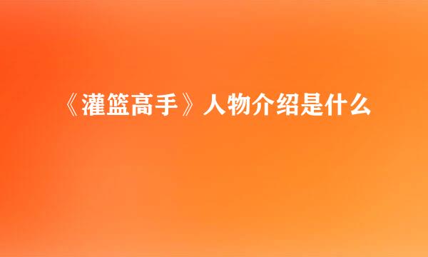 《灌篮高手》人物介绍是什么