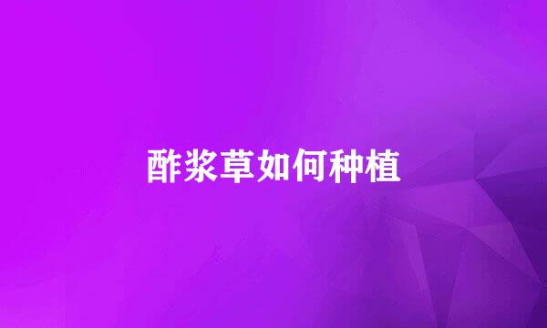 酢浆草如何种植