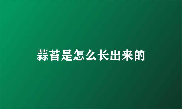 蒜苔是怎么长出来的