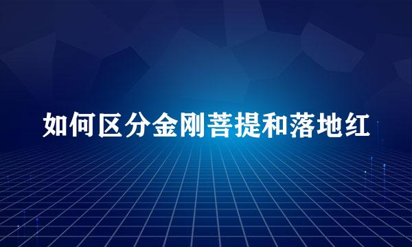 如何区分金刚菩提和落地红