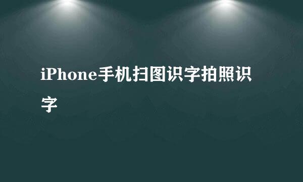 iPhone手机扫图识字拍照识字