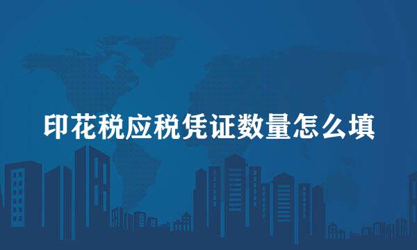 印花税应税凭证数量怎么填