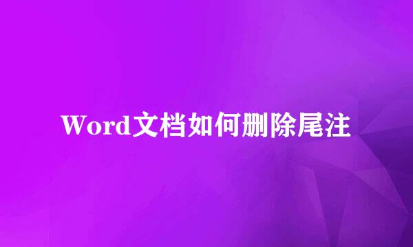 Word文档如何删除尾注