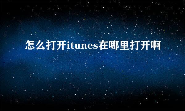 怎么打开itunes在哪里打开啊