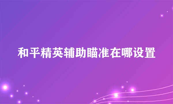 和平精英辅助瞄准在哪设置