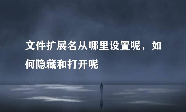 文件扩展名从哪里设置呢，如何隐藏和打开呢