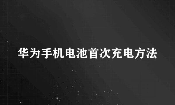 华为手机电池首次充电方法