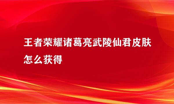 王者荣耀诸葛亮武陵仙君皮肤怎么获得