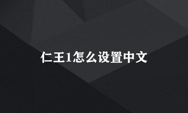 仁王1怎么设置中文