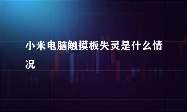 小米电脑触摸板失灵是什么情况