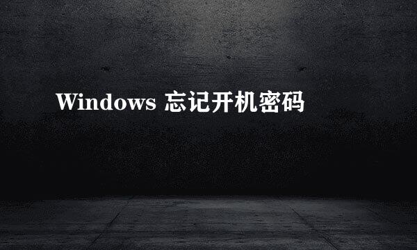 Windows 忘记开机密码