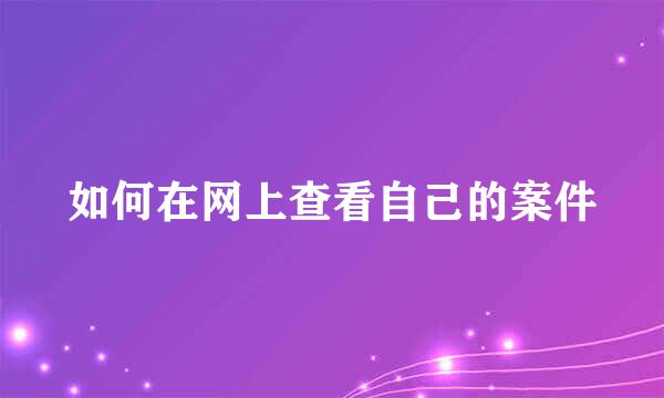 如何在网上查看自己的案件