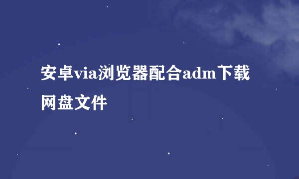 安卓via浏览器配合adm下载网盘文件