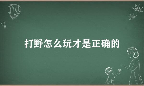 打野怎么玩才是正确的