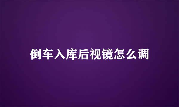 倒车入库后视镜怎么调