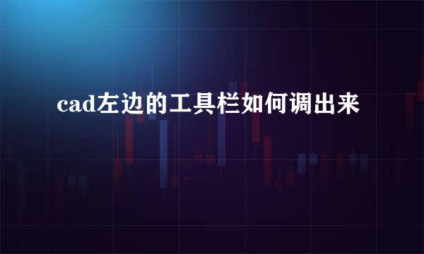 cad左边的工具栏如何调出来