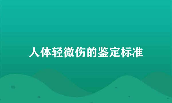 人体轻微伤的鉴定标准
