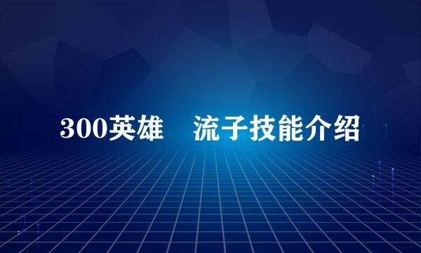 300英雄纏流子技能介绍