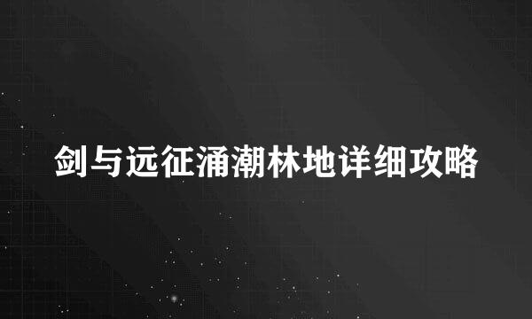 剑与远征涌潮林地详细攻略