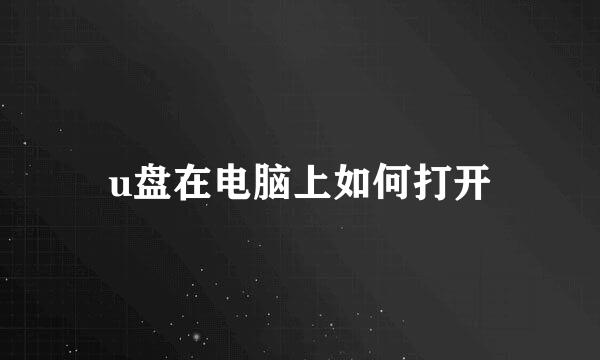 u盘在电脑上如何打开