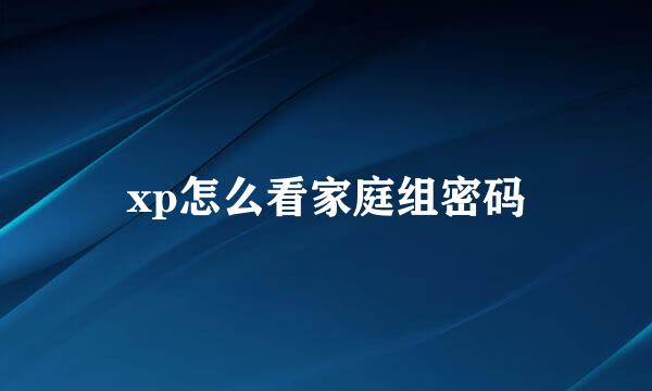 xp怎么看家庭组密码