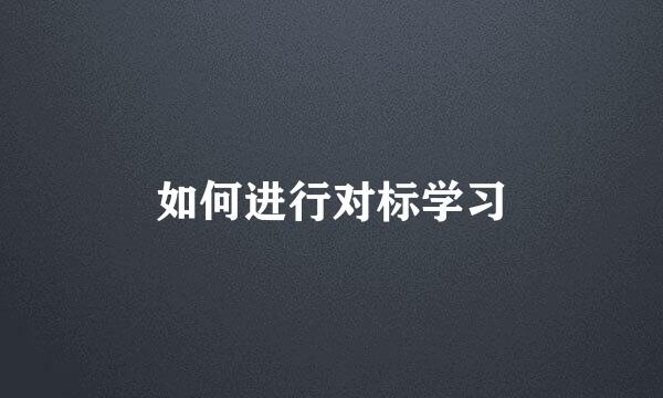 如何进行对标学习