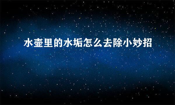水壶里的水垢怎么去除小妙招