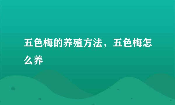 五色梅的养殖方法，五色梅怎么养