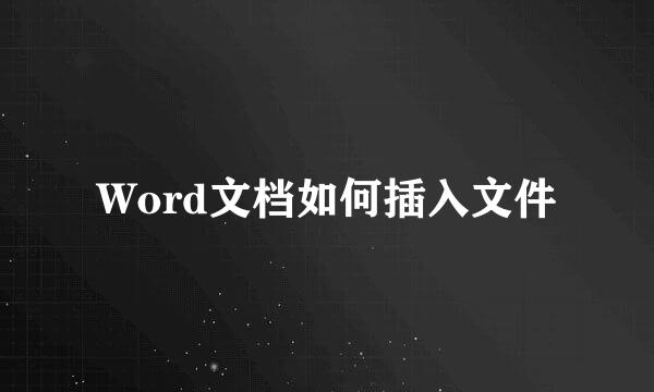 Word文档如何插入文件