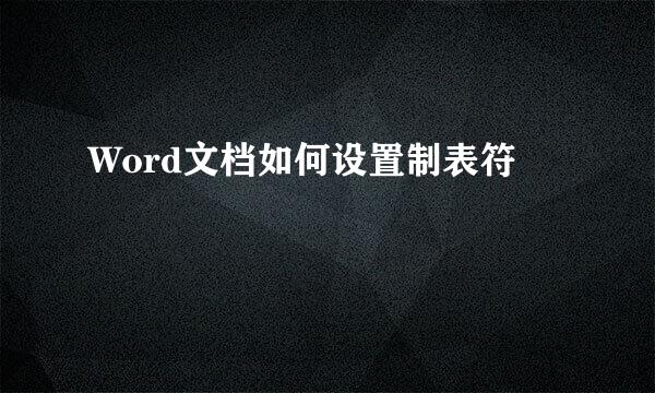 Word文档如何设置制表符