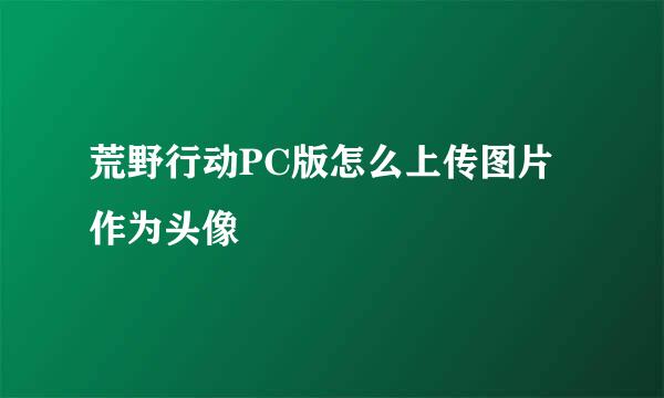 荒野行动PC版怎么上传图片作为头像