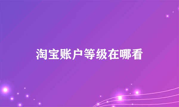 淘宝账户等级在哪看