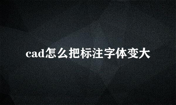 cad怎么把标注字体变大