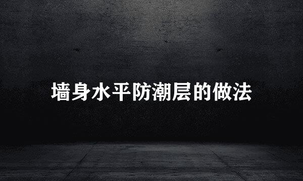 墙身水平防潮层的做法