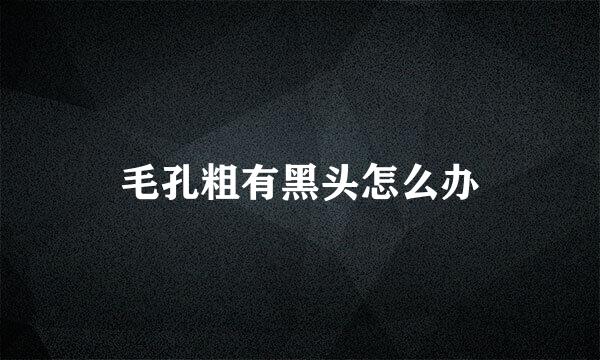 毛孔粗有黑头怎么办