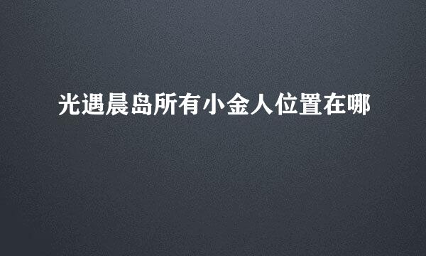 光遇晨岛所有小金人位置在哪