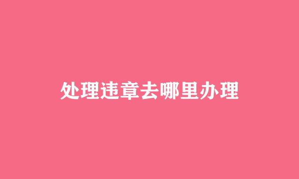 处理违章去哪里办理