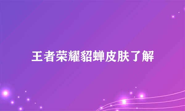 王者荣耀貂蝉皮肤了解