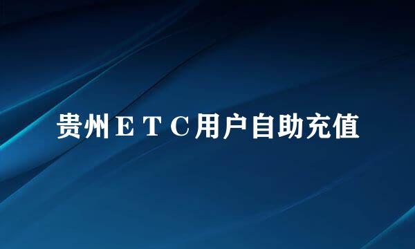 贵州ＥＴＣ用户自助充值