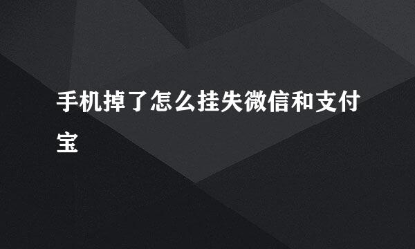 手机掉了怎么挂失微信和支付宝