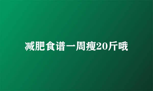 减肥食谱一周瘦20斤哦