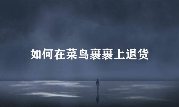 如何在菜鸟裹裹上退货