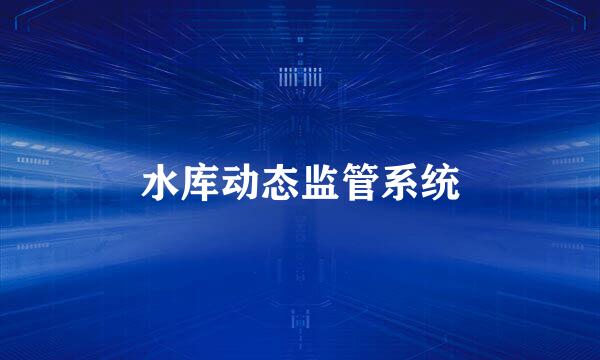 水库动态监管系统