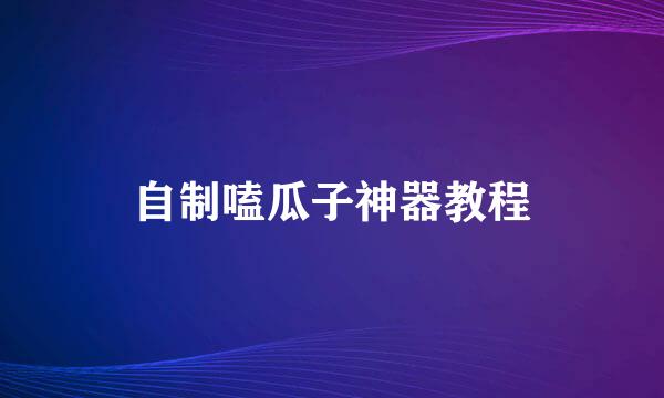 自制嗑瓜子神器教程