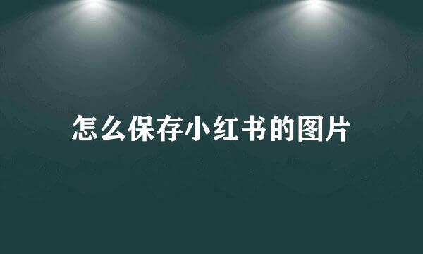 怎么保存小红书的图片